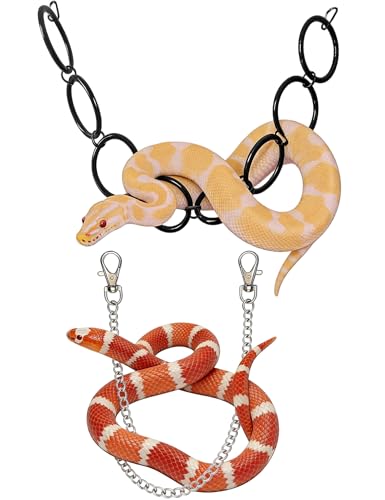 2-Pack Snake Climbing Ring and Chain, Acrylic Ball Python Enrichment Toy | Scratch-Free, Scale-Safe Construction