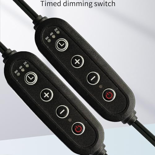 2Pack Plug-in Dimmer 110-120V Timer Switch Wire for Grow Lights Aromatherapy Diffuser 2H/4H/8H Dimmer Inline Lights Switch for Incandescent/Halogen Bulb Table or Floor Lamp