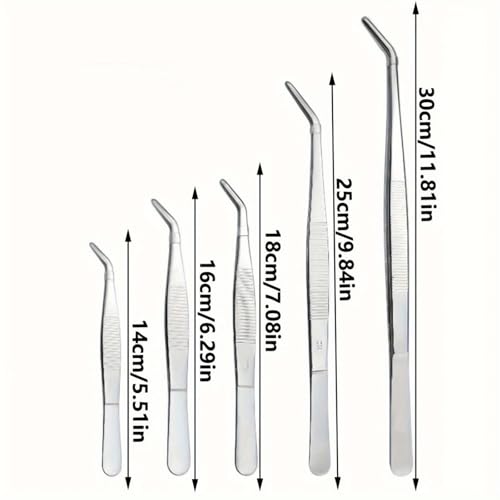 Stainless Steel Reptile Feeding Tongs Tweezers for Aquarium, Terrarium & Crafts Bearded Dragon Snake Tank Accessories, Planted Tank Tools Feeder for Lizards-7.09 Inches Straight - size: 7.09 Inches Straight