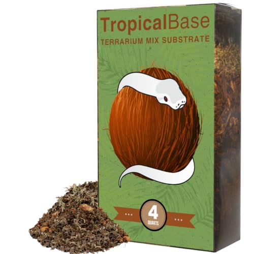 TropicalBase Vivarium Substrate, Bioactive Ready for Your Tropical Snake Habitat, Gecko and Frog Paludarium, Planted Terrarium, Lizard Enclosure or Tarantula Tank. (4 Quart) - size: 4 Quart
