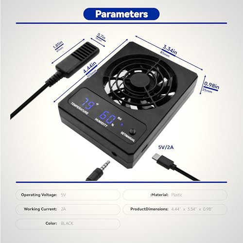 Dehumidifier for Rainforest Terrarium Vivarium,reptile tank fan,Ventilation Fan For Reptile Enclosure,Improving Air Circulation For Amphibians, Reptiles and Lizard、Bearded Dragon、Tortoise、Snake