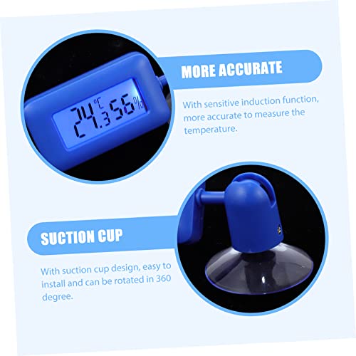 Mikikit Mini Reptile Humidity and Temperature Gauge 360° Rotating Night Glow Suction Cup Thermometer for Leopard Gecko and Bearded Lizards Digital Hygrometer for Reptile Terrariums