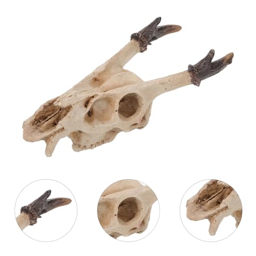 SHOWERORO Reptile Skull Hideout Resin Cave Medium Size Natural Terrarium Decoration for Lizard Snake Turtle Enclosure Accessories