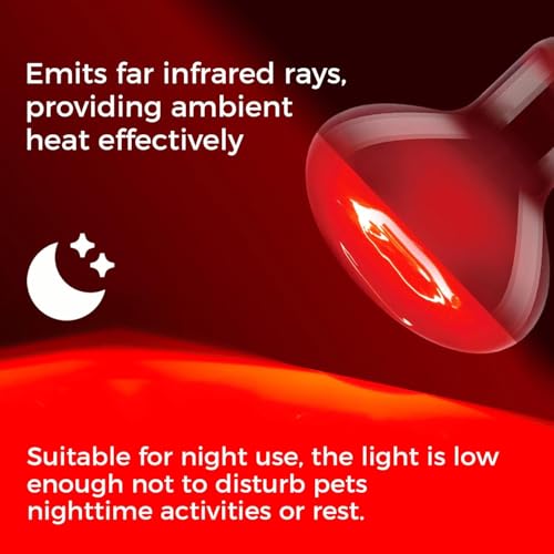 Red Reptile Heat Lamp Bulb 100W, Infrared Heat Emitter Red Heat Lamp for Reptile Amphibian, Infrared Basking Spot Light Bulb 2PCS - style: Infrared Basking Light Bulb 100W