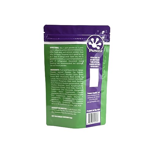 Pangea Gecko Diet Fig & Watermelon Bulk up Bundle - 16oz Fig & Insects & 16oz Watermelon