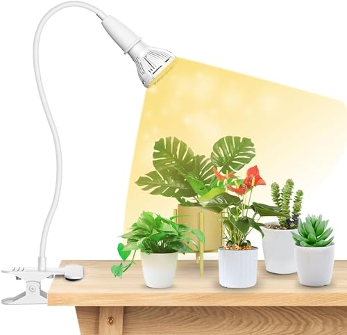SANSI LED Grow Lights for Indoor Plants, 150W Full Spectrum Clip-on Gooseneck Grow Light with Ceramic Tech.,10W Power Plant Light with Optical Lens for High PPFD, Lifetime Free Bulbs Replacement White - size: 1 Head 1-Pack