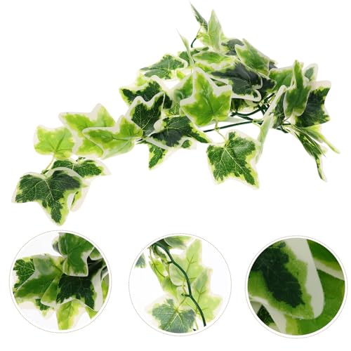 DOITOOL Artificial Reptile Plants Hanging Vine with Suction Cup, Lifelike Amphibious Habitat Decor for Turtle and Reptile Terrariums, Simulated Climbing Leaf Pendant for Aquarium