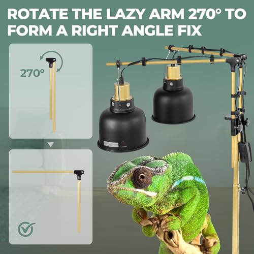 Dual Reptile Light Fixture with Dual Lamp Stand