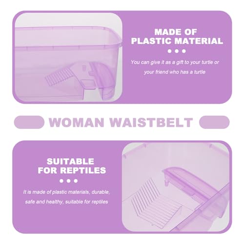 POPETPOP Amphibious Pet Tank Travel Accessories Reptile Terrarium - Portable Clear and Transparent Plastic Tank, Reptile Breeding Tank for Spiders Frog Snakes Small Reptiles Turtle Tank