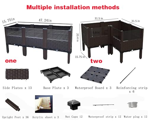 Large Tortoise Habitat Enclosure for Yellow-Margined/the pet House | Thickened Acrylic/Plastic (47"Lx16"Wx20"H) -Reptile Enclosure Turtle Habitat Kit Land/Water Zone Design