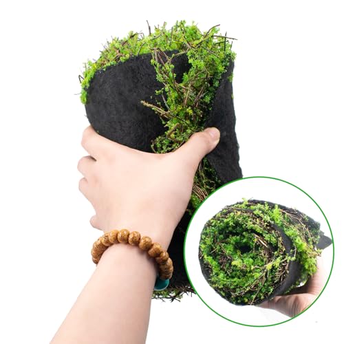 Terrarium Moss Background 7.9 x 39 Inch, Reptile Backdrop Wall Decor and Artificial Moss Reptile Amphibian Cage Decoration for Lizard Bearded Dragon Snake Frog Chameleon Leopard Gecko Tortoise
