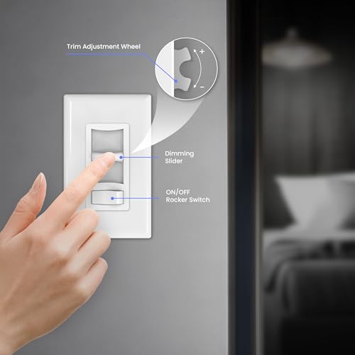 Feit Electric LED Slide Dimmer Switch, Single-Pole or 3-Way Wall Light Dimmer for Dimmable LED & CFL Bulbs, Includes Wall Plate and Wire Nut Installation, DIM/Slide/2, 2 Pack - style: SLIDE DIMMER