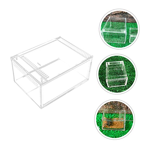 1pc Transparent Reptile Breeding Container Raising Box for Pets Like Geckos Snakes and Frogs for Transporting and Feeding