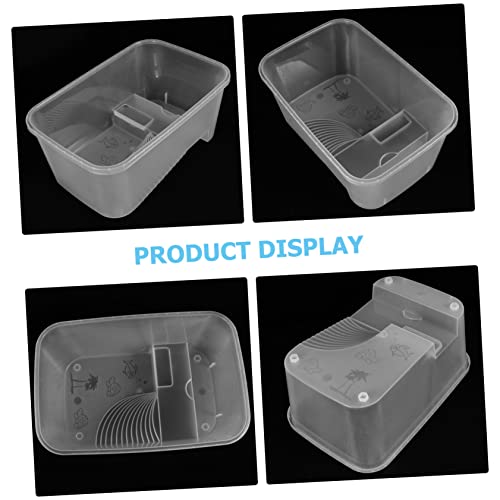 Turtle Tank Reptile Box with Basking Platform Durable Plastic Turtle Case for Breeding and Feeding for Tortoises and Frogs Container