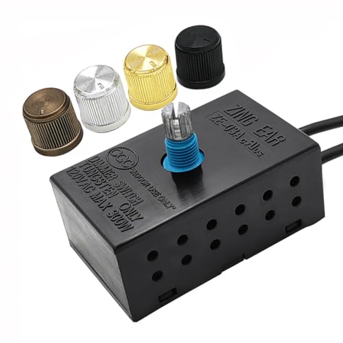 Table Lamp LED Dimmer Switch Kit Zing Ear ZE-03A 300W Max Inline Rheostat Variable Lamp Dimmer Switch with 4 Knobs - style: ZE-03A