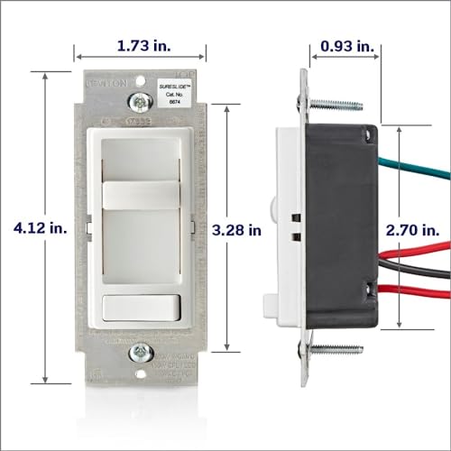 Leviton SureSlide Dimmer Switch for Dimmable LED, Halogen and Incandescent Bulbs, 6674-P0E, Black - color: Black