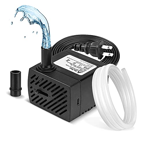 DaToo 95GPH 5W Small Submersible Water Pump Mini Fountain Pump Ultra Quiet For Aquarium Fish Tank Pond Statuary Hydroponics - size: 5W 95GPH (With 3.3ft Free Tubing)