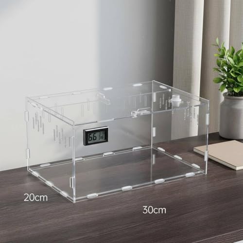 Transparent Reptile Enclosure Through Quality Clear Reptile Habitat Secure Latch Clear Acrylic Terrarium for Arachnid Enthusiasts, 15-15-15 - style: 15-15-15