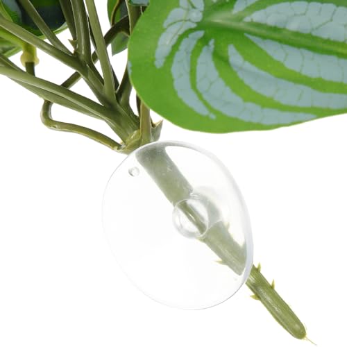 PRETYZOOM 2pcs Artificial Plant Ornaments with Suction Cups, Lifelike Terrarium Fake Leaves for Reptile Habitat Decor, 46pcs Simulation Leaves Including Watermelon and Monstera, Suitable