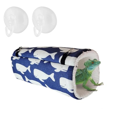 Plush Reptile Sleeping Bag Reptile Sleeping Bag Cushion for Small Pets Comfortable Plush Sleeping Bag for Lizards, Leopard Iguanas (Blue)