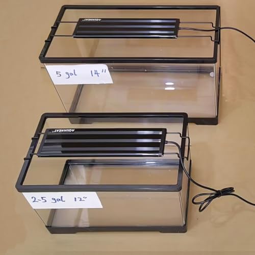AQUANEAT LED Aquarium Light for 12 Inch Fish Tank, Auto On Off with Timer, Full Spectrum, Adjustable Brightness, Daylight Moonlight Mode, for Fresh Water Low-to-Mid Light Plants - size: 11"-14"