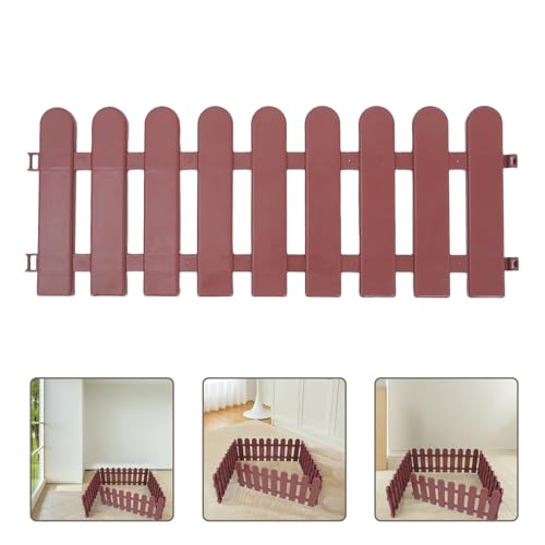 Homoyoyo 4pcs Outdoor Tortoise Enclosure Fence Panels, Decorative Garden Pet Playpen Barrier for Small Animals, 50x20cm Brown Turtle Habitat Fence for Yard and Patio Use