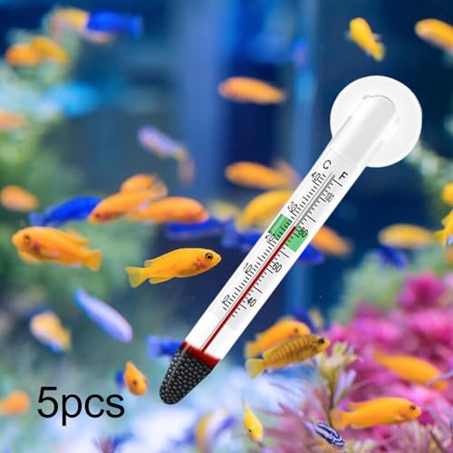 5Pcs Thermometer with Suction Cup Glass Tube Double Layered Glass High