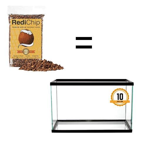 RediChip Reptile Bedding Loose Medium Coconut Chip Substrate 12 Quart Coco Husk Mulch for Snake and Gecko Habitat, Ball Python Terrarium, Lizard and Turtle Tanks, Tortoise Enclosure - size: 12 Quart