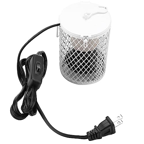 LOCADENCE100W Infrared Ceramic Emitter Heat Light Bulb, Hanging Hook Design Lamp Pet Reptile Brooder for Reptiles, Turtle, Snakes, Lizards, Frogs, Chicks (US Standard 110-120V 100W) - color: White