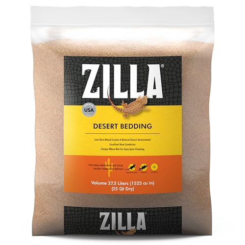 Zilla Desert Bedding, Substrate for Reptile Terrariums, Ideal for Bearded Dragons, Uromastyx, and More, 25 Quarts