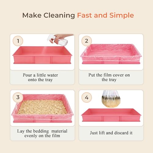 50 Disposable Cage Tray Liners for Pets, 23.6 x 31.5 in | Quick Tray Changes, Keeps Cages Cleaner, Contains Bedding and Waste, Easy Cleanup, for Rabbits, Guinea Pigs and Small Pets - size: S(23.6 x 31.5'')