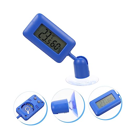 Mikikit Mini Reptile Humidity and Temperature Gauge 360° Rotating Night Glow Suction Cup Thermometer for Leopard Gecko and Bearded Lizards Digital Hygrometer for Reptile Terrariums