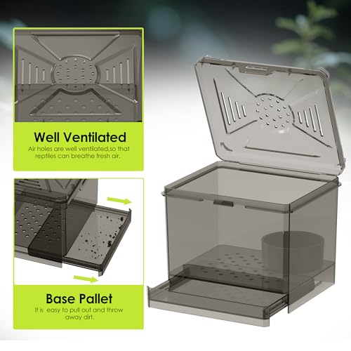 Spider Habitat Kit - Ready-to-Use Box for Small Insects,Dubia Roach, Cockroaches, Crickets, Scorpions, Centipedes, Mantises & Snails 3.74''x3.15''x3.35''(No Assembly Needed)