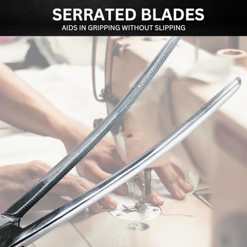 ADROIT 6" (15.2 cm) Curved Tip Stainless Steel Hemostat Forceps | Precision Teeth Grip | Versatile Use for First Aid, Crafting, & Electronics - size: 6", style: Curved