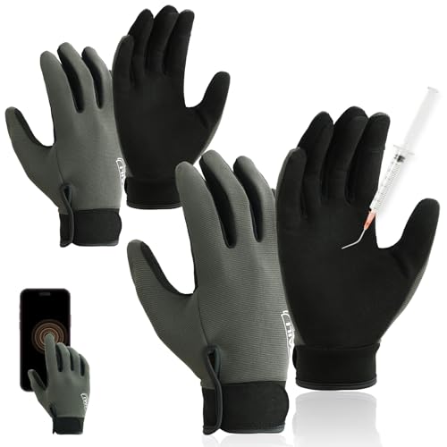 TAILI 2 Pairs Level 2 Needlestick, Level 5 Puncture Resistant Work Gloves, Feather-Light Comfort, Grip Enhanced Cut Resistant Gloves for Gardening, Carving, Fishing, Touchscreen & Breathable, M - size: Medium, style: 2 Pairs