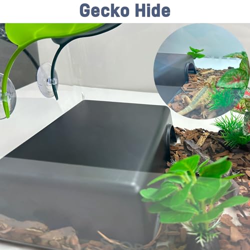 2 Pcs Durable Reptile Hide Box, Ball Python Hide, Leopard Gecko Hide, Bearded Dragon Hide, Easy to Clean Reptile Hides Cave for Tank, Snake Hide Enclosure (9.45" x 6.89" x 2.17" Large) - size: Large (2-Pack)