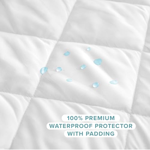 Bare Home Waterproof Quilted Mattress Protector - Cooling Mattress Pad - Protects Against Spills - Easily Washable - Elastic Fitted Mattress Cover - Stretch-to-Fit up to 15 Inches Deep (Full XL) - color: White, size: Full XL (Mattress Pad)