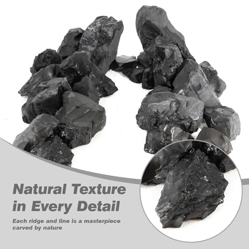 Unocho Aquarium Rocks 40lb Natural Stone for Aquariums Landscaping Paludarium Model Tank Decoration Aquascaping Amphibian Enclosures Garden(3"-10"-12pcs) - size: 40LB(12pcs)3-10in.