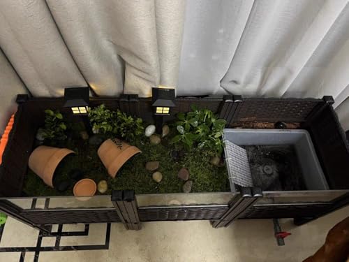 Large Tortoise Habitat Enclosure for Yellow-Margined/the pet House | Thickened Acrylic/Plastic (47"Lx16"Wx20"H) -Reptile Enclosure Turtle Habitat Kit Land/Water Zone Design