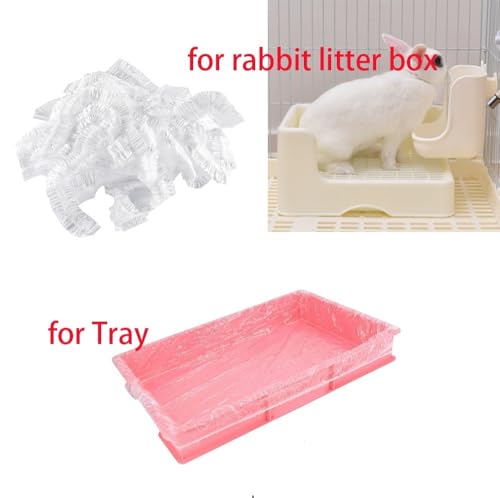 50 Pcs Disposable Rabbit Cage Liner Plastic Toilet Film Leak-Proof for Small Animals Bunny Guinea Pig Bird Cage Liners Litter Box Crate Tray Drawer Quick Cleanup Essentials Indoor (Small) - size: Small-Standard