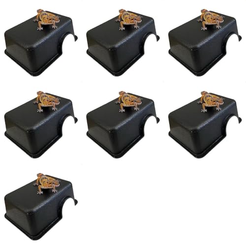 Reptile Hide Cave - Small Multipack (7X), Plastic Hideouts for Leopard Geckos, Snakes, Lizards & More - style: Small (7ct)