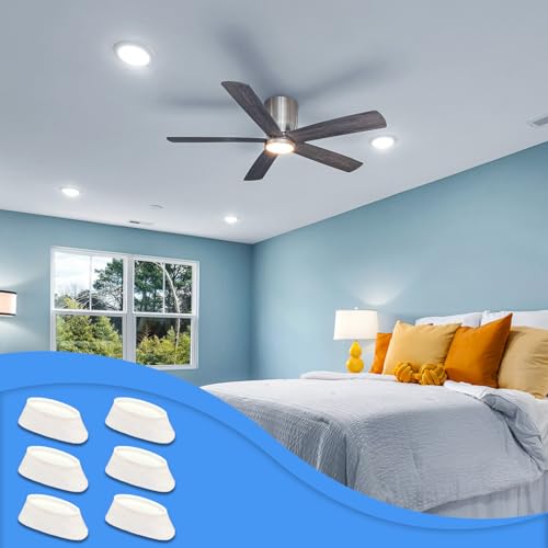 6pcs Dimmer Switch Knobs, Replacement Universal Dimmer Knob for Ceiling Lights & Wall Switches,PETG Material Split Slider, White,Compatible with Lutron Skylark Fan Control