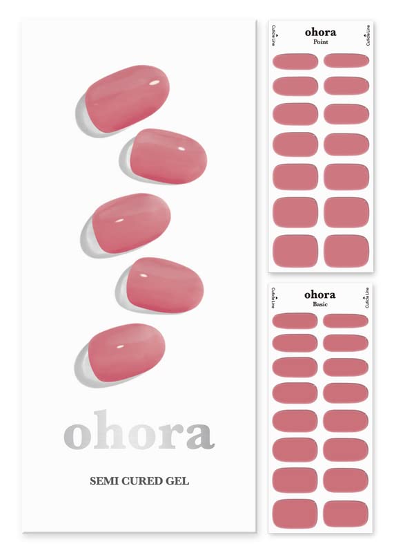 Ohora Semi Cured Gel Nail Strips (N Juliet) - Pink, Solid, Works With Any Uv/Led Nail Lamps, Salon-Quality, Long Lasting, Easy T