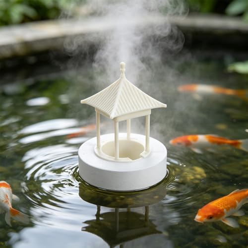 Ultrasonic Mist Maker: Decorative Pavilion Fogger - Aquarium Mist Maker - Aquarium Floating Atomizer for Water Fountain Pond Pot Rockery Sink