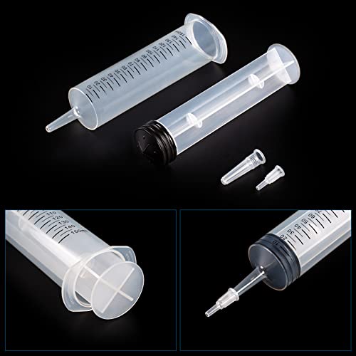 SHAOTONG 150ml Syringe with 40 Inch Tube and Tip Adapter, for Feeding Pets, Liquid Refilling, Drawing Oil Fluid - size: 150ML/CC