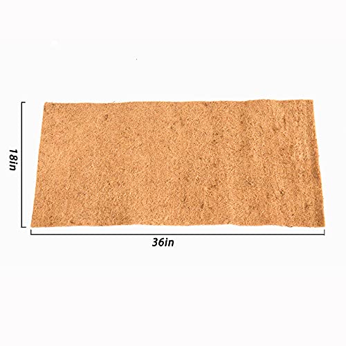 Reptile Carpet Natural Coconut Fiber, 36" x 18" Tortoise Carpet Mat for Pet Terrarium Liner, Reptile Bedding Supplies for Lizard, Snake, Chameleon, Turtle, Bearded Dragon - size: 36"x18" 1pack