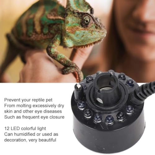 Plastic Aquarium Mini Mist Maker Fogger Water Fountain Pond Fog Machine Reptile Pet Mist Maker LED Colorful Lighting Sprayer Humidifier Atomizer US Pl