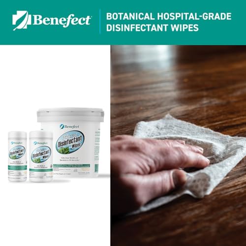 Benefect Botanical Disinfectant Wipes – 750 Sanitizing Wipes. 3 Pack of 250 Wipes Per Unit - High Traffic - Gym Wipes, Schools and Food Safe Cleaning (250, 3) - size: 250 Count (Pack of 3)