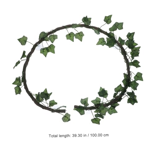 Sosoport 1m Jungle Vines for Reptiles Flexible Artificial Decor with Suckers Leaf for Lizard Frogs Snakes Creative DIY Habitat Ornament for Terrarium and Aquarium Use
