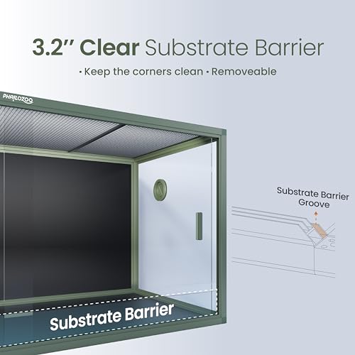 Phailozoo 120 Gallon Reptile Terrarium with 10” Reptile Tank Stackers, Front Opening Reptile Tank for Easy Feeding, Modern Minimalistic, Reptile Enclosure with Leakproof Bottom 48''x24''x24'